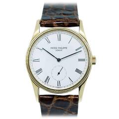 Patek Philippe Yellow Gold Calatrava Wristwatch Ref 3796 D