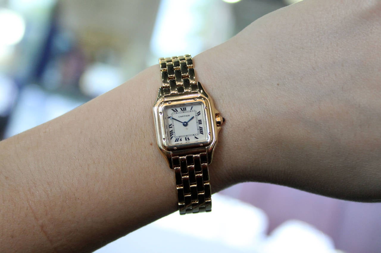 Cartier Lady's Yellow Gold Panthere Quartz Wristwatch 2