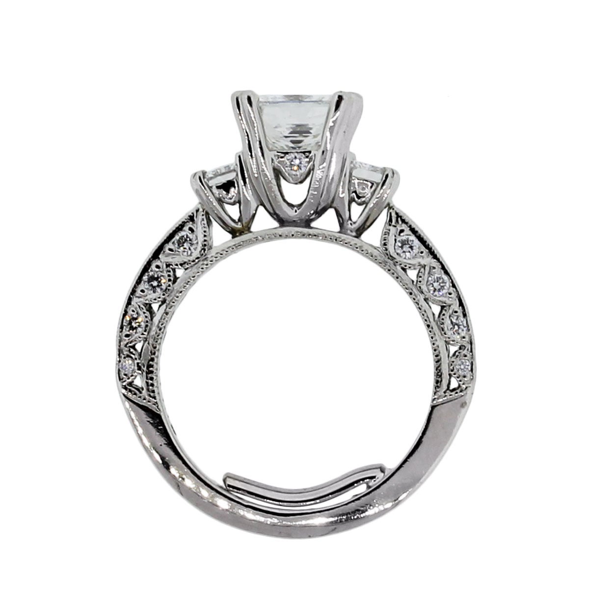 Tacori Platinum 1.71 Carat GIA Cert Princess Cut Diamond Platinum Ring In Excellent Condition In Boca Raton, FL