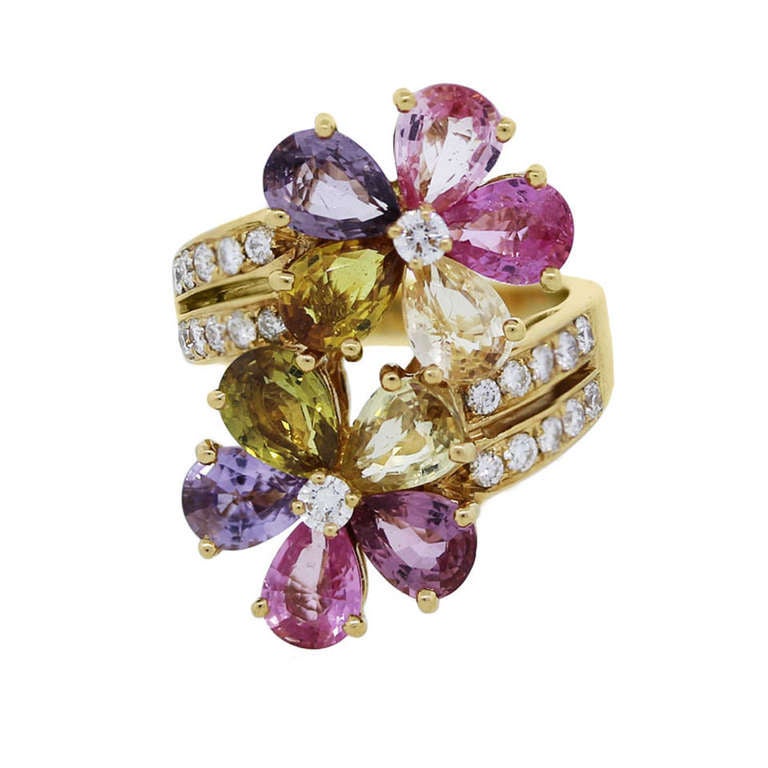 bulgari sapphire flower ring