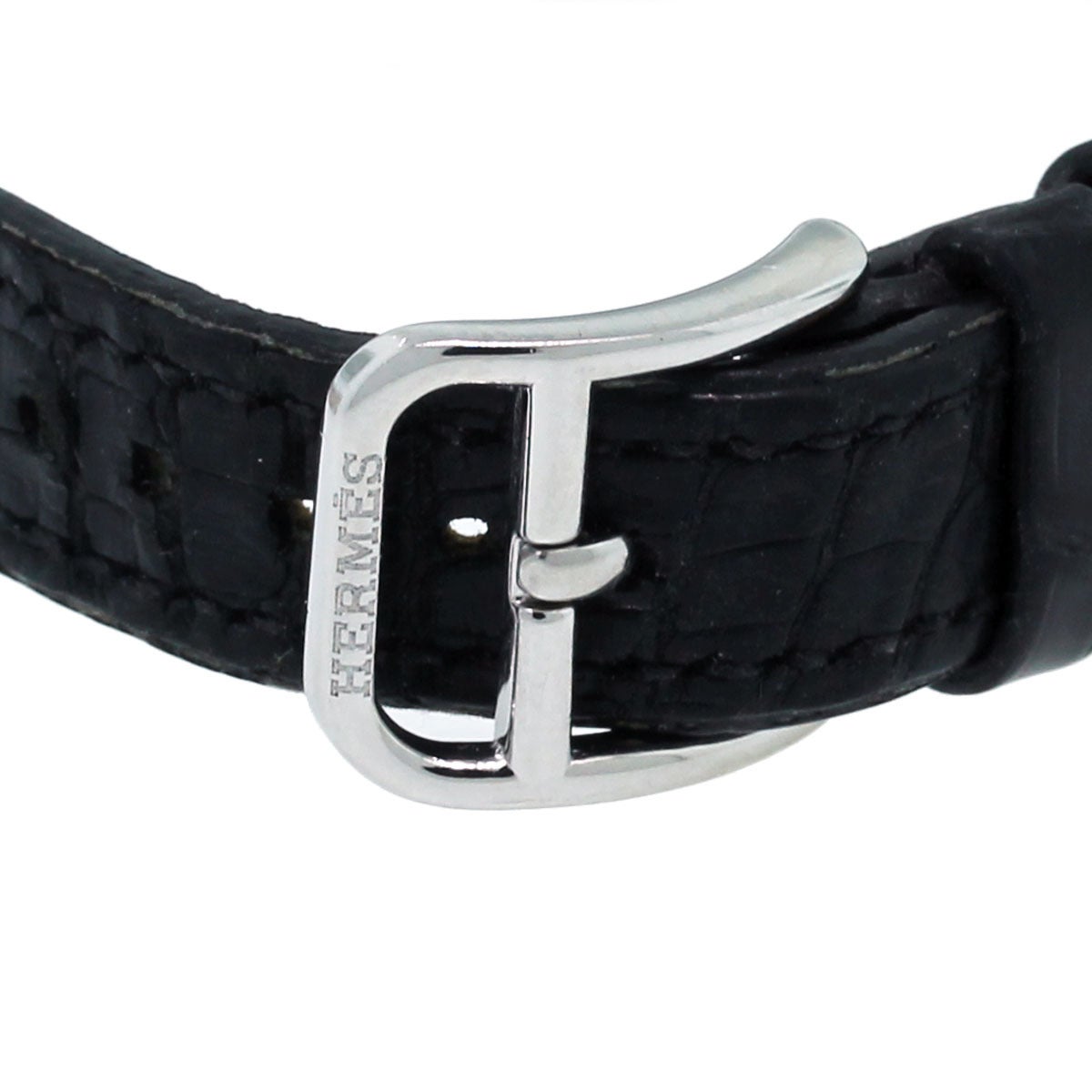 Women's Hermes Lady's Stainless Steel Diamond Bezel Arceau Quartz Wristwatch Ref 2598217