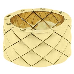 Chanel Matelasse Gold Wide Ring