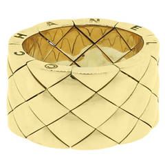 Chanel Matelasse Gold Wide Ring 12