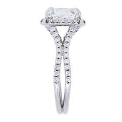 3.02 Carat GIA Cert Diamond Gold Engagement Ring