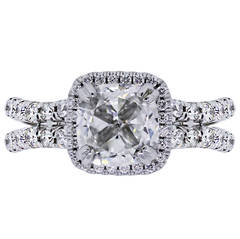 3.02 Carat GIA Cert Diamond Gold Engagement Ring