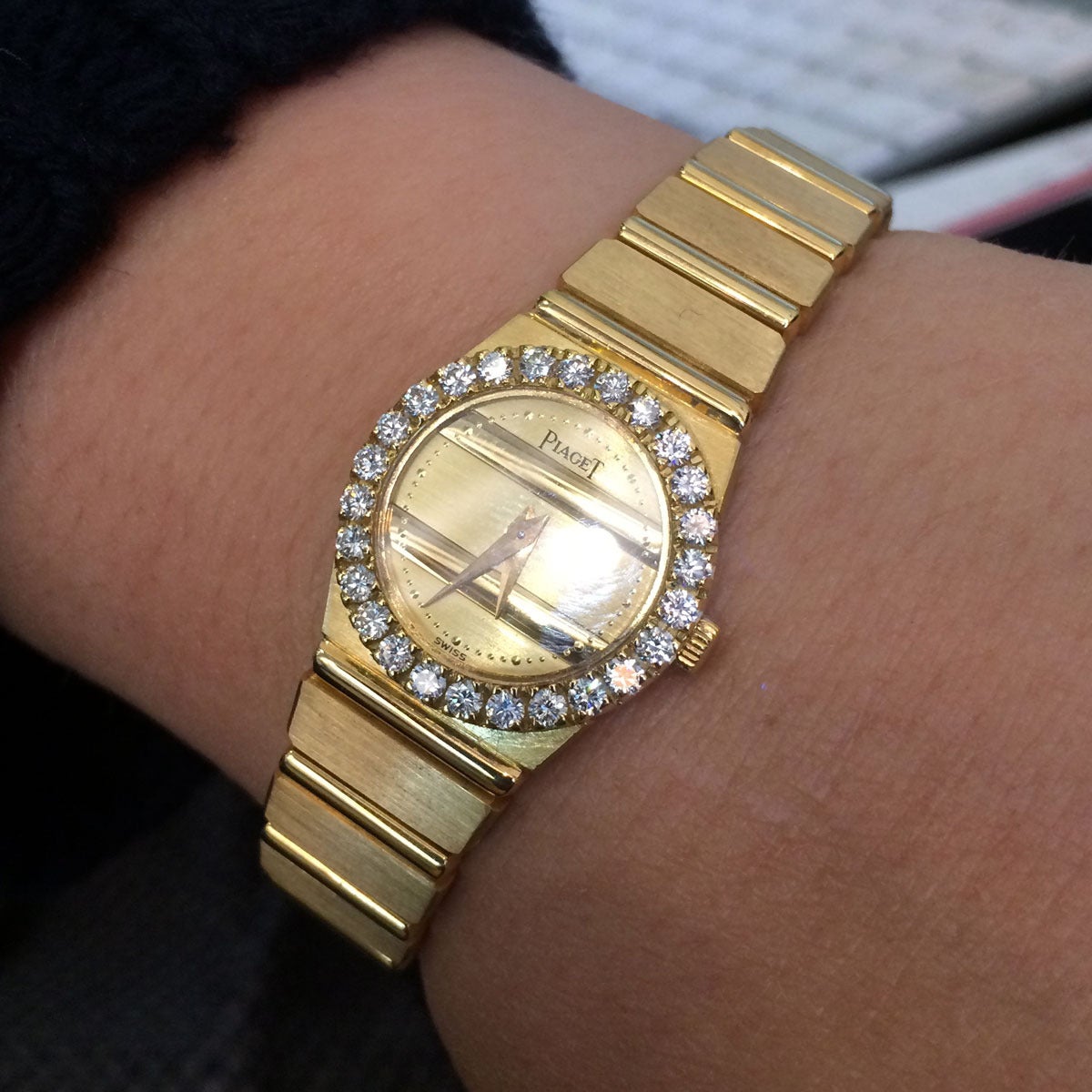 Piaget Yellow Gold Polo Diamond Bezel Quartz Wristwatch Ref 8296 3