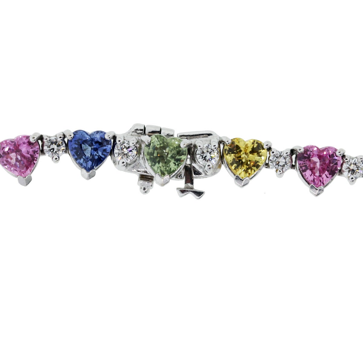 Multi Colored Gemstone Diamond Gold Necklace 1