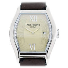 Vintage Patek Philippe Lady's White Gold Diamond Quartz Wristwatch Ref 4949G