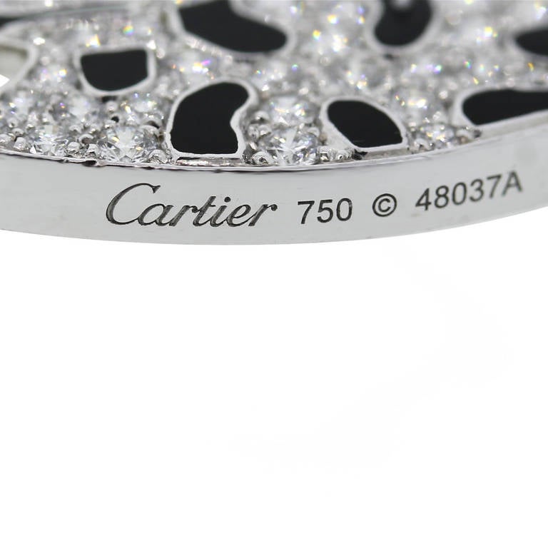 Women's Cartier Onyx Emerald Diamond Panther Pendant Necklace