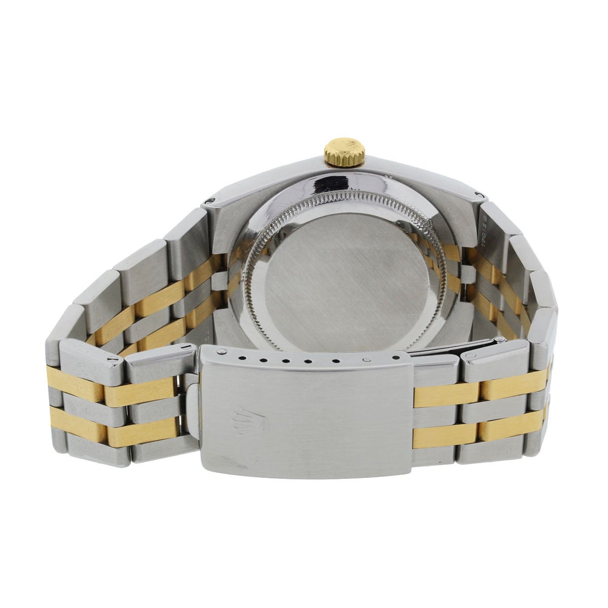 Rolex Yellow Gold Stainless Steel Oyster Quartz Datejust Wristwatch Ref 17013 In Good Condition In Boca Raton, FL