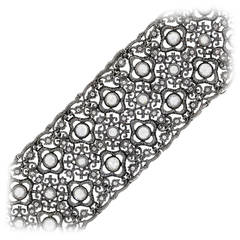 Rose Cut Diamond White Gold Bracelet 2