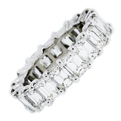 Emerald Cut Diamond Platinum Eternity Band Ring