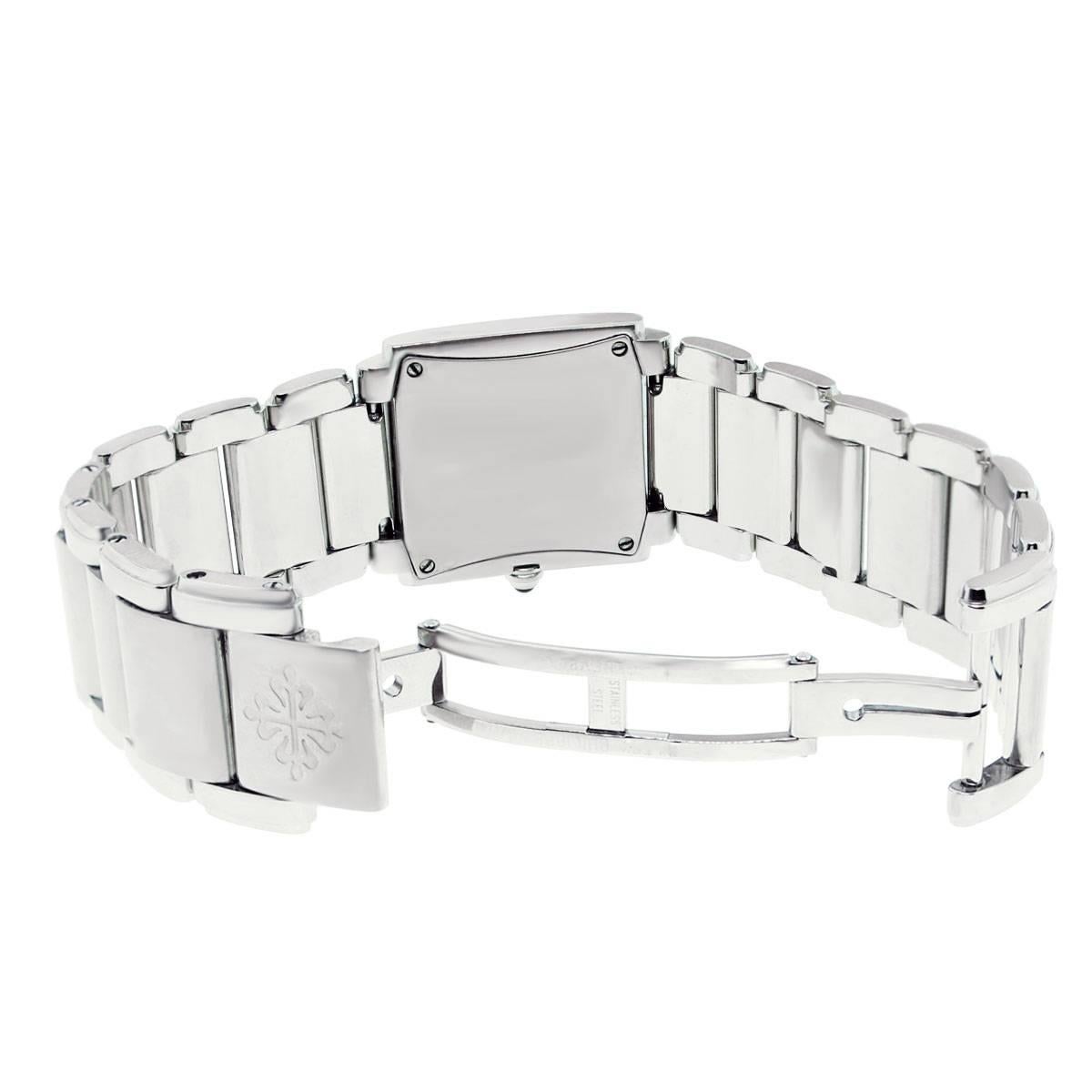 Women's or Men's Patek Philippe Stainless Steel Diamond Twenty 4 Quartz Wristwatch