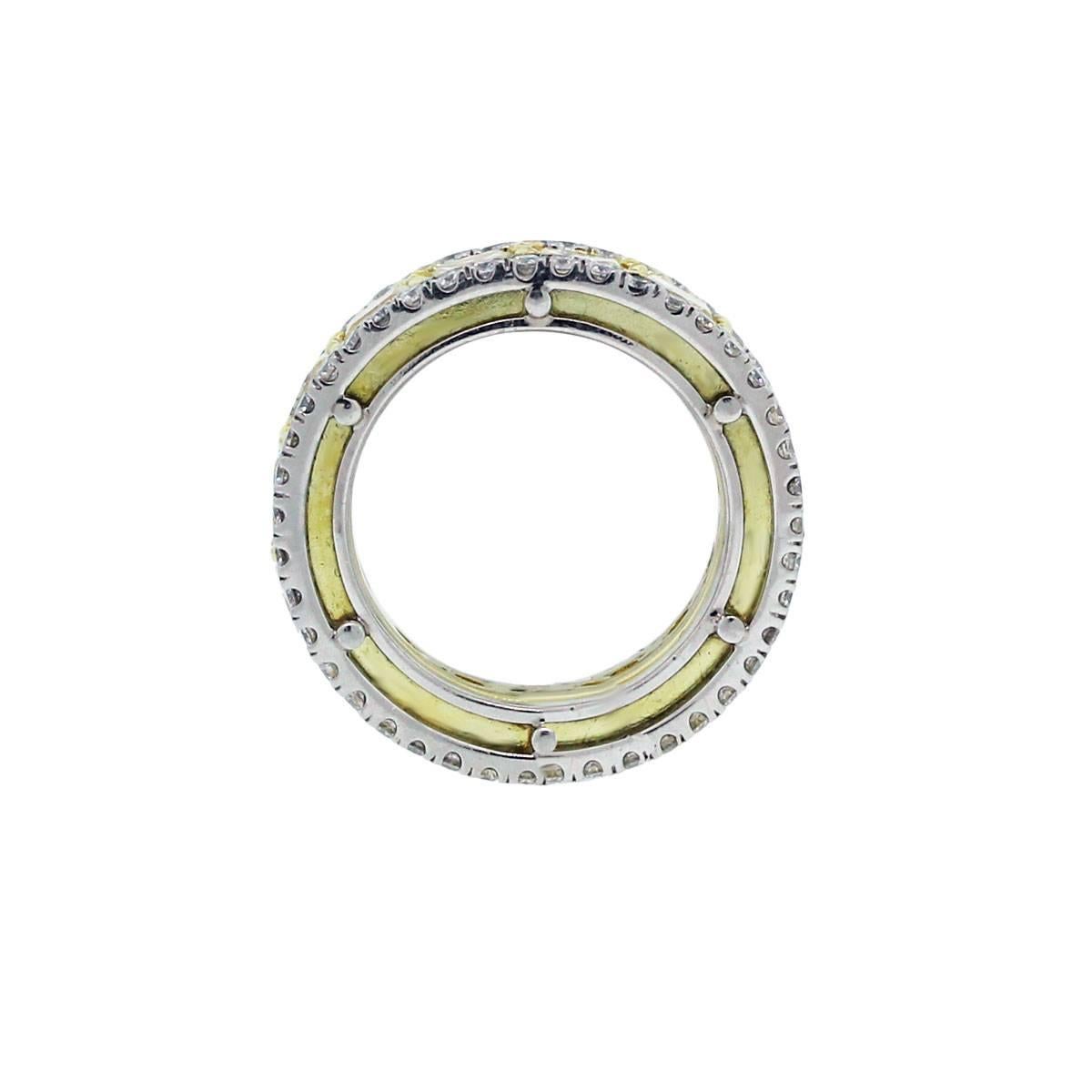 Fancy Yellow Diamond Gold Platin Eternity Band Damen