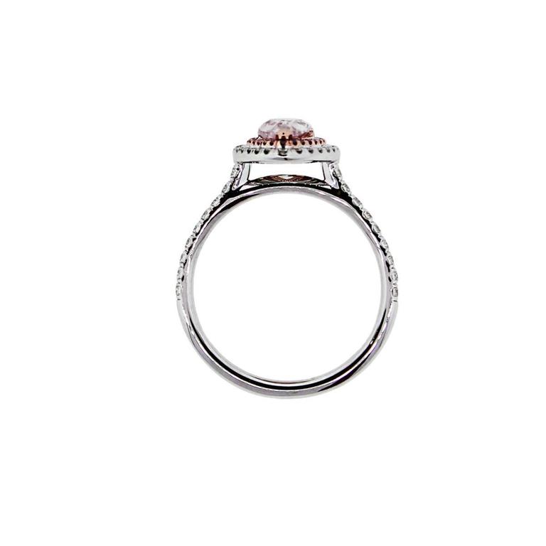 1.01 Carat Pink Pear shaped Diamond Gold Engagement Ring 1