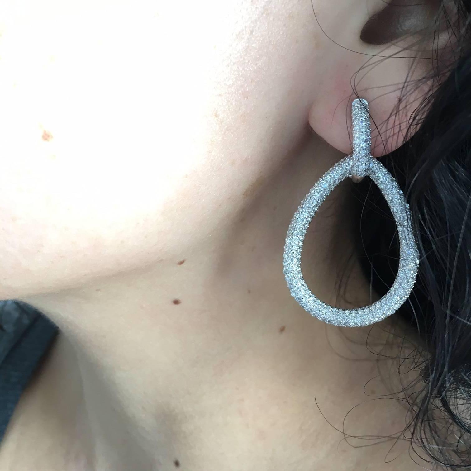 Women's Diamond Gold Doorknocker Earrings
