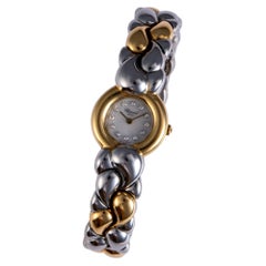 Chopard 18k Yellow Gold Stainless Steel Diamond Dial Casmir Quartz Ladies Watch