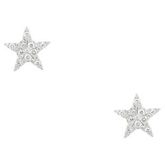 Orecchini a stella con diamante Pave da 0,76 carati 18 carati In magazzino