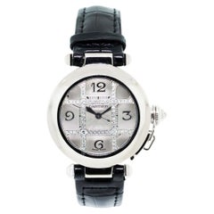 Vintage Cartier 2529 Pasha de Cartier Diamond Grill Automatic Watch 18 Karat in Stock