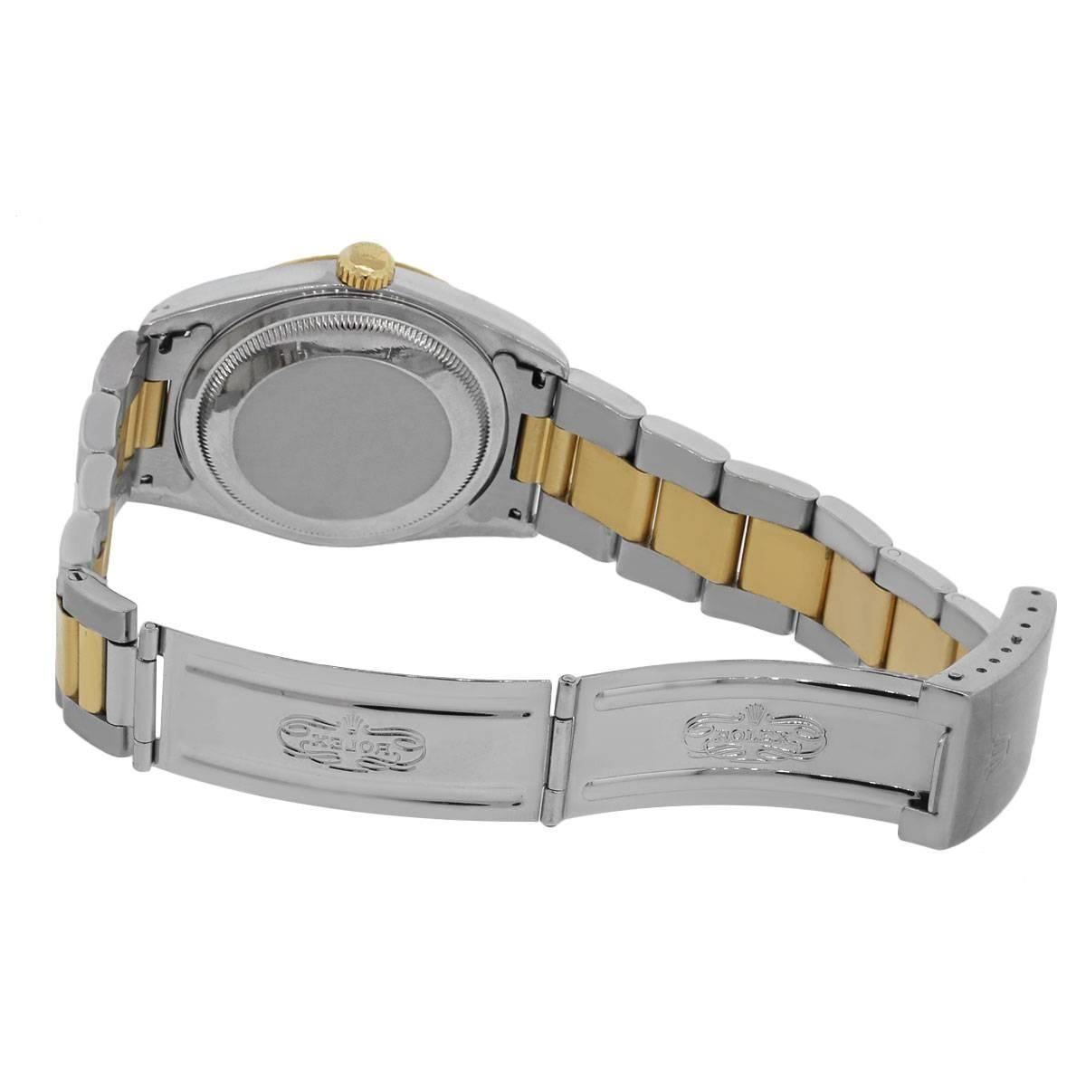 rolex datejust two tone on wrist
