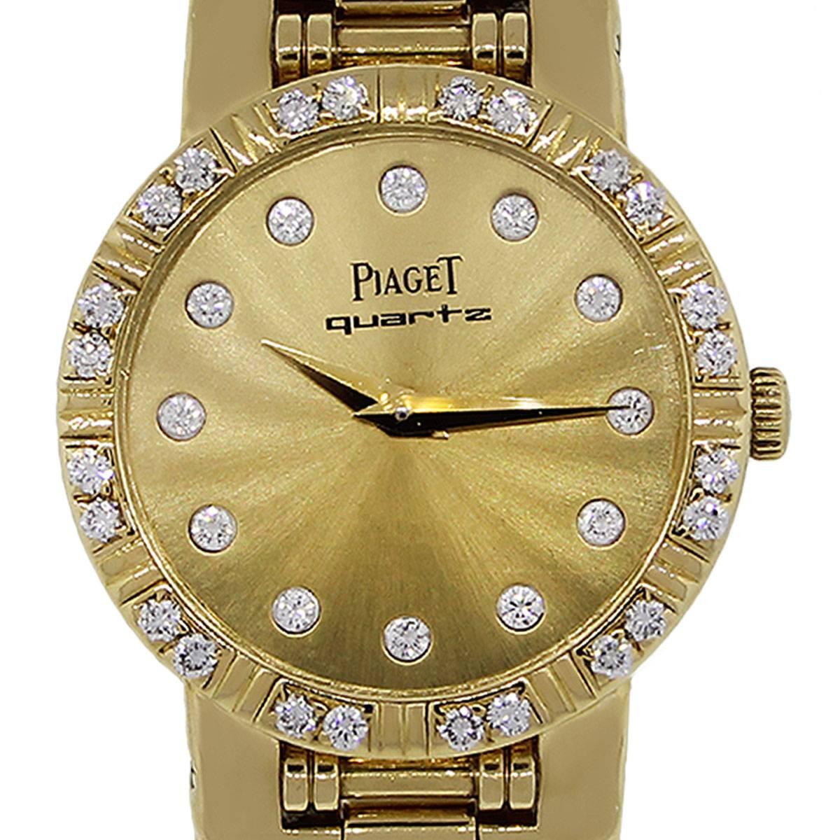 Piaget Ladies Yellow Gold Diamond Dial Dancer Wristwatch Ref 80564