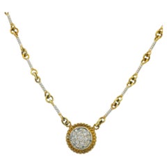0.12 Carat Diamond Pave Link-Style Pendant Necklace 18 Karat In Stock