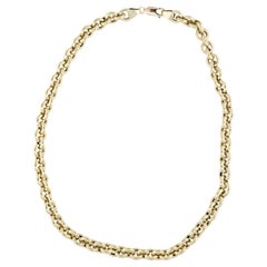 Runde Gliederhalskette aus massivem Gold, 8 mm, 14 Karat Kette, Halskette auf Lager