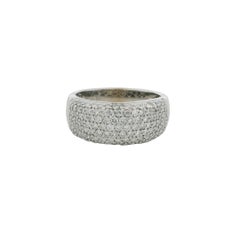 14k White Gold Natural 1.50 Carat Round Diamond Pave Fashion Ring