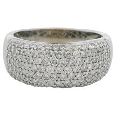 14k White Gold Natural 1.50 Carat Round Diamond Pave Fashion Ring