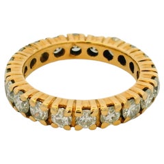 Natural 2.0 Carat Round Brilliant Diamond 14-Karat Eternity Ring In Stock