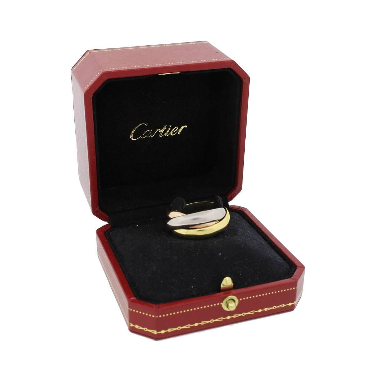 Cartier Trinity Tri-Gold Size 68 Men's Ring In New Condition In Boca Raton, FL