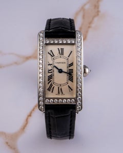 Cartier Tank 2489 Diamond Bezel 18-Karat Ladies Watch In Stock