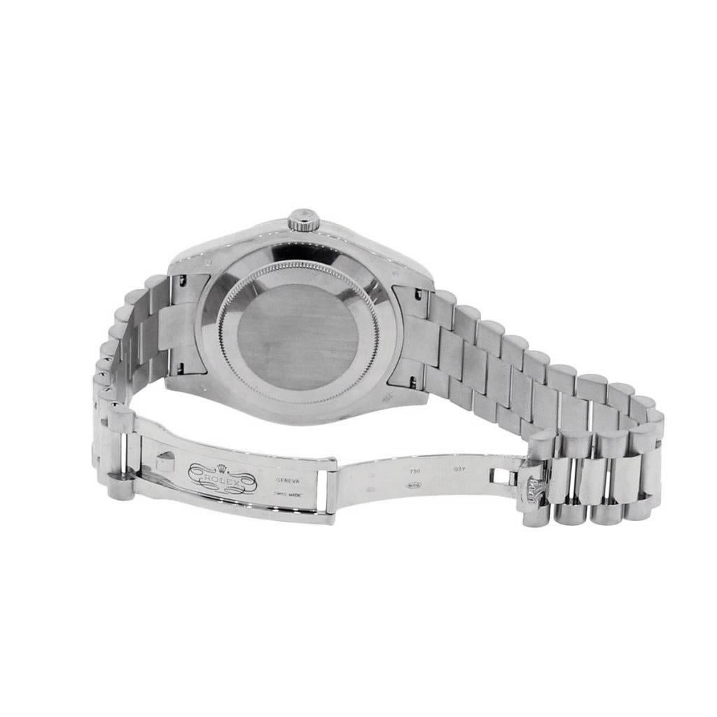 rolex day date white gold black dial