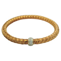Roberto Coin 18k Rose Gold Primavera Diamond Weave Bangle Bracelet