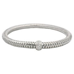 Roberto Coin 18k White Gold Primavera Diamond Weave Bangle Bracelet