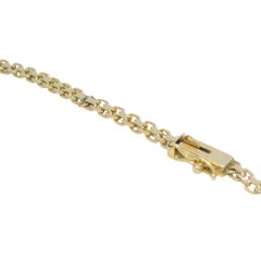 14K Yellow Gold Natural Emerald Tear-Drop Shape Pendant Link Necklace