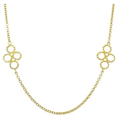 18k Yellow Gold Circle Ball Link Extra Long 36" Necklace