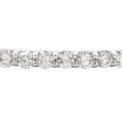14K White Gold Natural 8.25 Carat Round Brilliant Diamond Bangle Bracelet