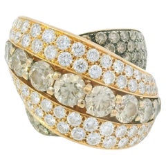 18K Rose Gold Natural 30.0 Carat White & Brown Diamond Crossover Ring