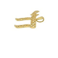 14K Yellow Gold Chai Open Work Small to Medium Size Unisex Pendant