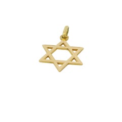 Petit pendentif ou breloque « Étoile de David » en or jaune 14 carats