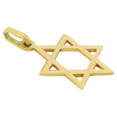 Petit pendentif ou breloque « Étoile de David » en or jaune 14 carats