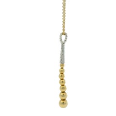 Gabriel & Co 14K Two-Tone Gold Diamond Pave Bujukan Bead Y Necklace