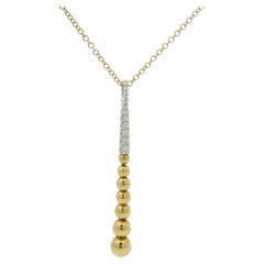Gabriel & Co 14K Two-Tone Gold Diamond Pave Bujukan Bead Y Necklace