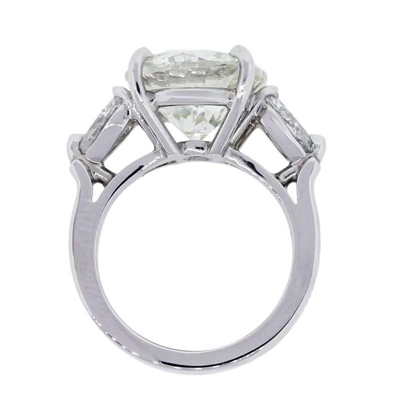 GIA Certified 5.03 Carat Round Brilliant Diamond Engagement Ring In Excellent Condition In Boca Raton, FL