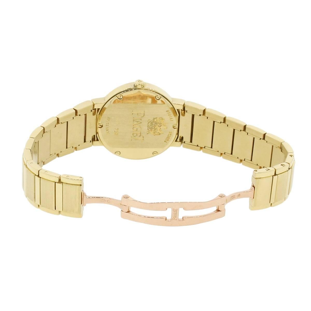 Piaget Lady's Yellow Gold Diamond Bezel Quartz Polo Wristwatch at 1stDibs