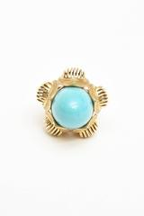 Cabochon Turquoise Gold Dome Ring