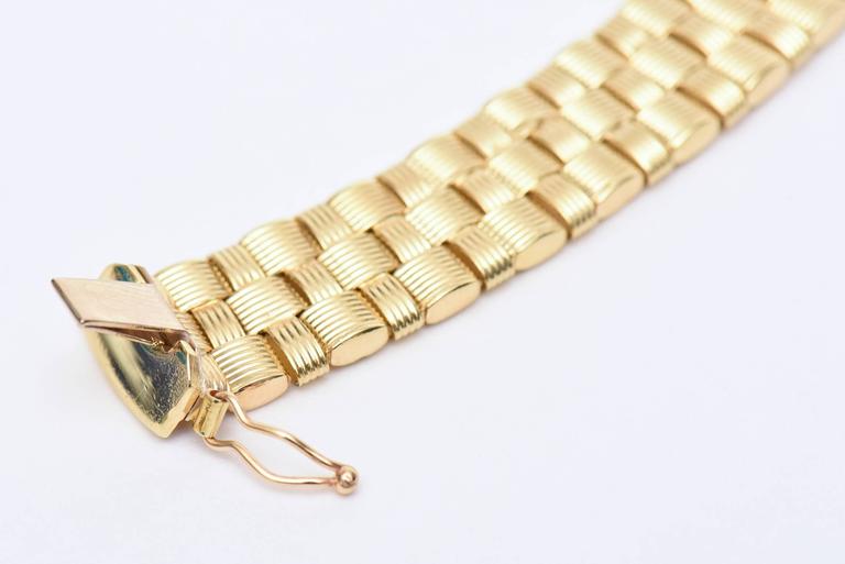 Italian Woven 14K Gold Bracelet at 1stdibs
