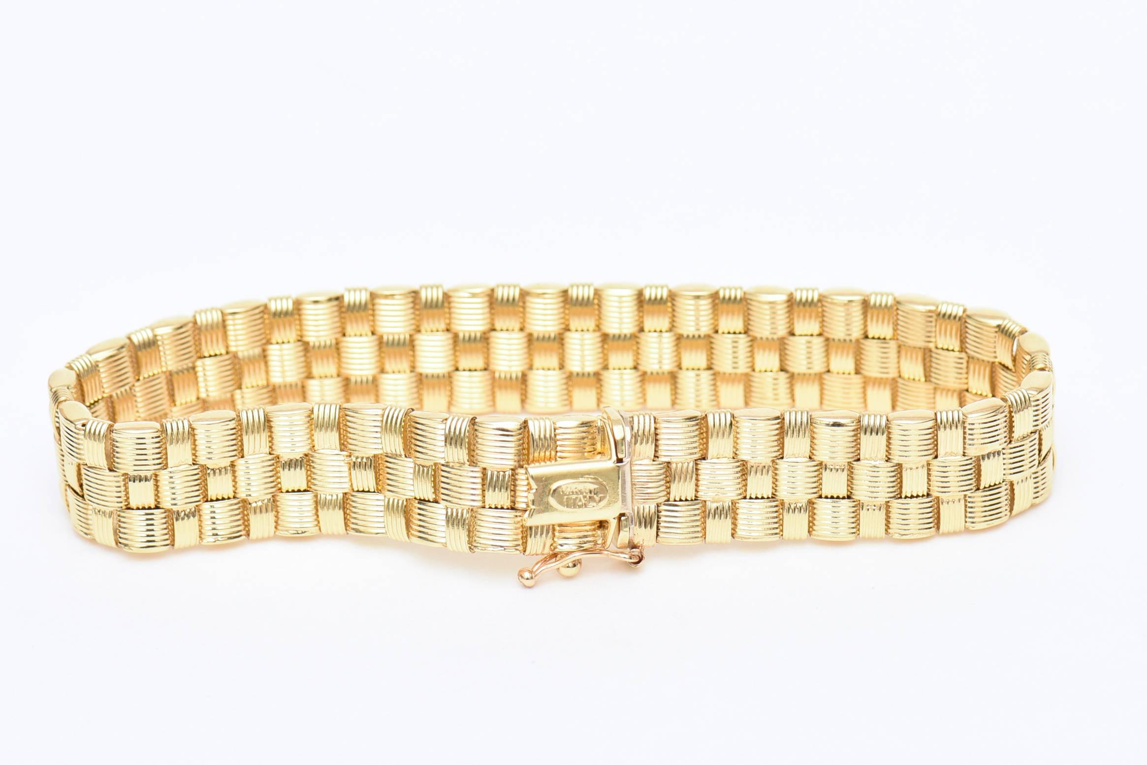 Italian Woven 14K Gold Bracelet 2