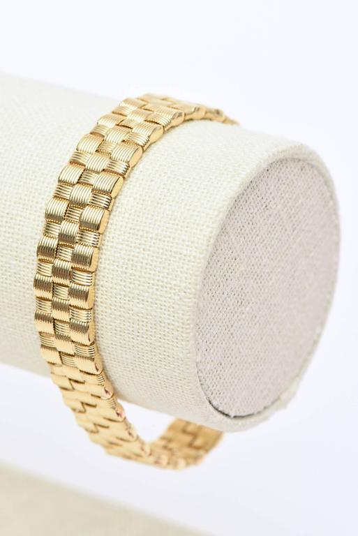 Italian Woven 14K Gold Bracelet at 1stdibs